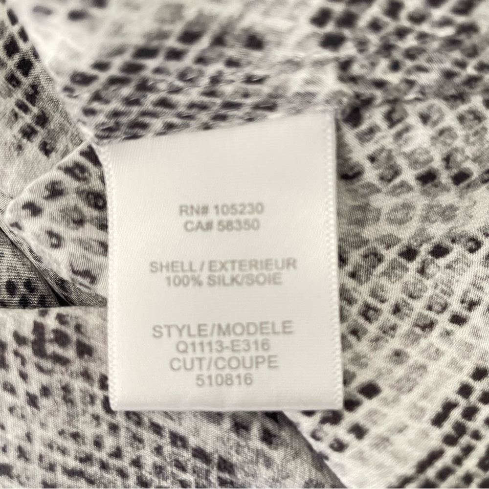 Equipment 100% Silk Snake Python Print Button Dow… - image 6